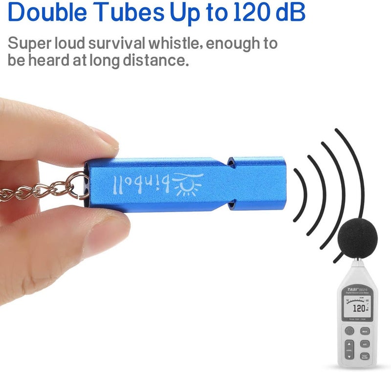 Binboll Double-Tube Whistle Aluminum Alloy Survival Whistle for Outdoor Needs Sports Referee Emergency - Image 4
